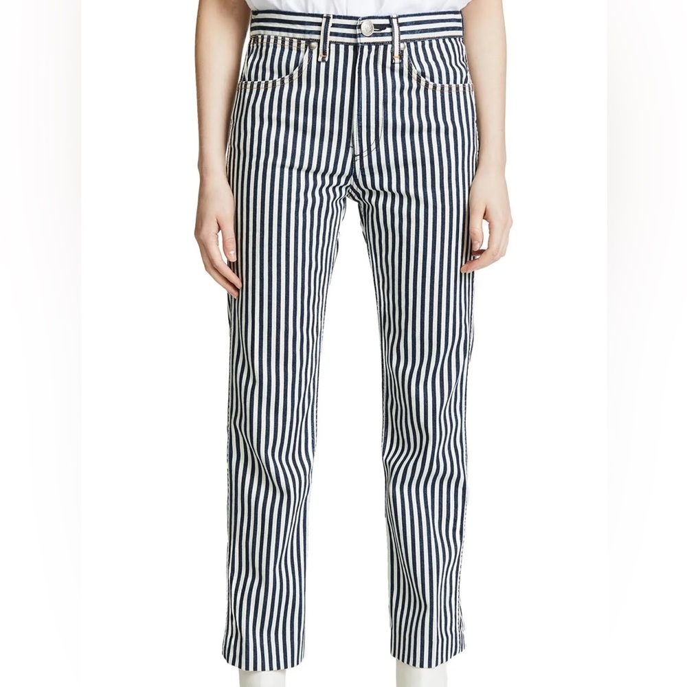 Rag & Bone / Jean Jeans - Vintage Straight in Indigo Stripe - 27